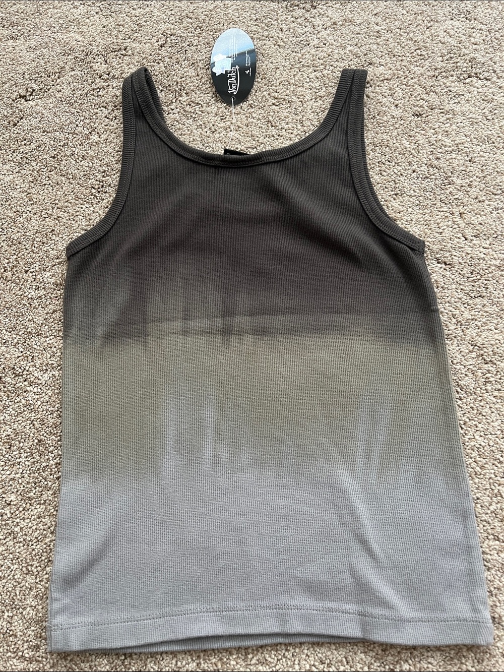 Von Dutch Black to Gray Ombre Ribbed Tank - Picture 3 of 3